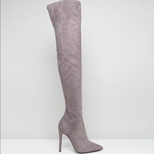 New Kendall + Kylie Grey Stiletto Thigh High Boots